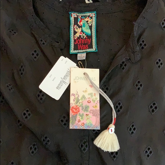 Johnny Was Black Hunter LS Tie-Front Blouse XL - Picture 7 of 7